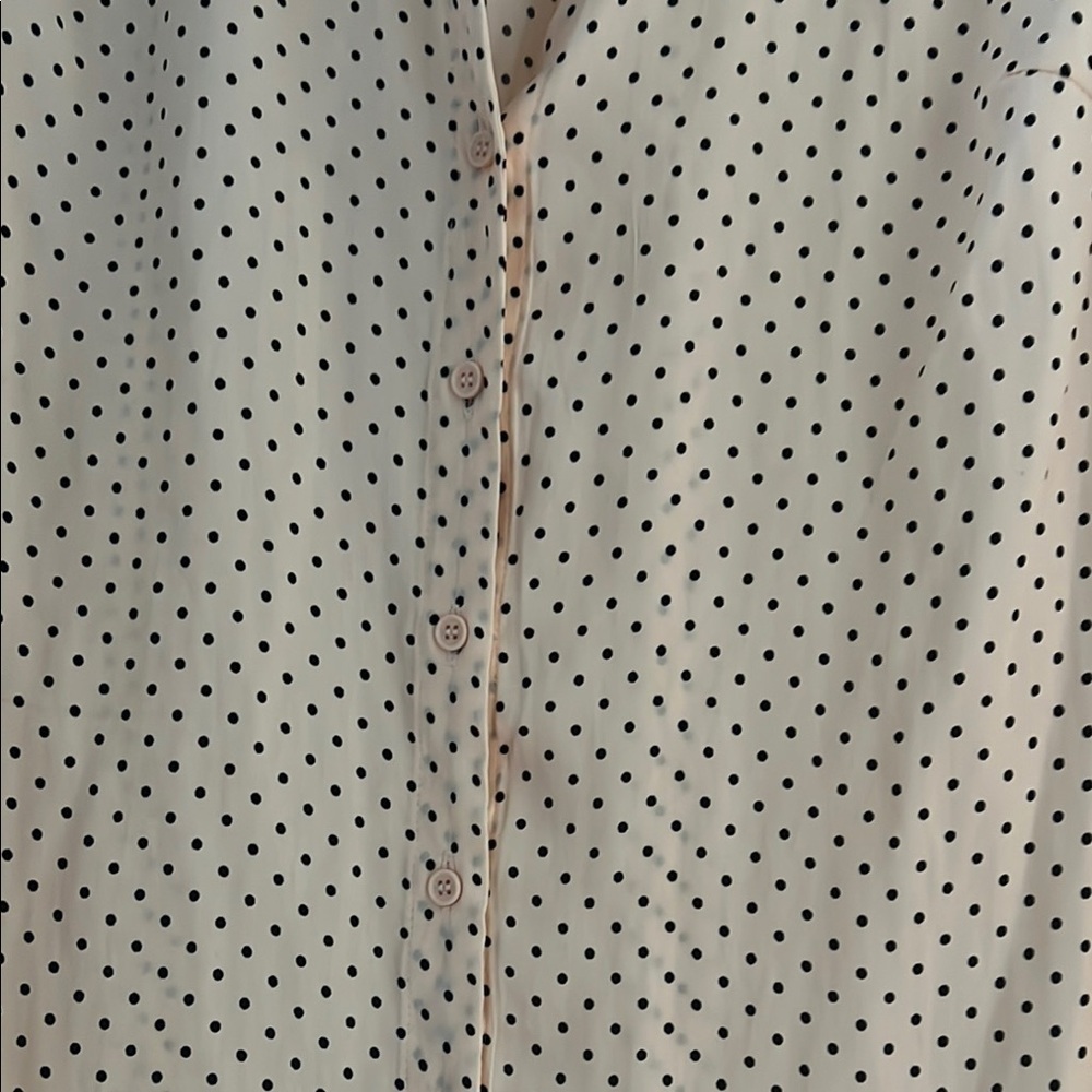 T Tahari Blouse - Cream with Black Dots - Picture 3 of 8